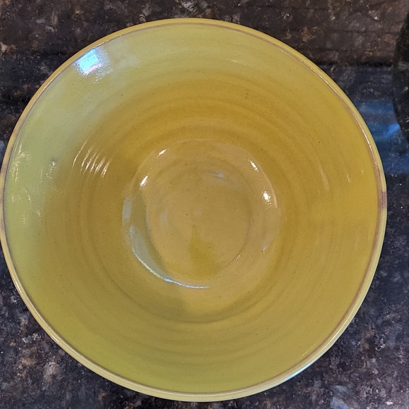 Hand Tossed High Sided Olive Green Seagrove, NC Bowl - Picture 13 of 16
